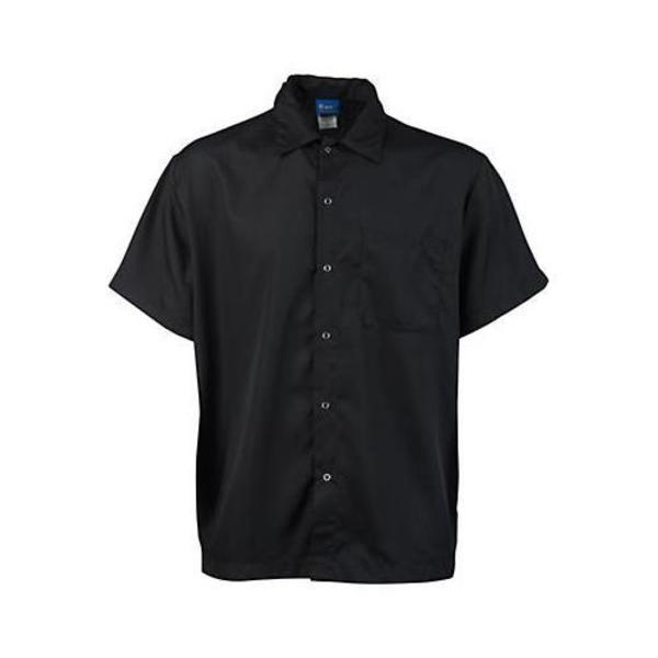 Kng Small Black Snap Front Cooks Shirt 1142S